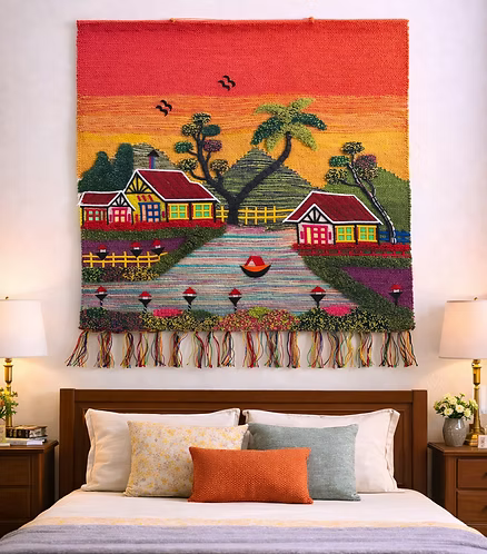 Sunset Riverside Village (40" x 36")