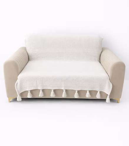 Pearl Ivory Waffle Throw