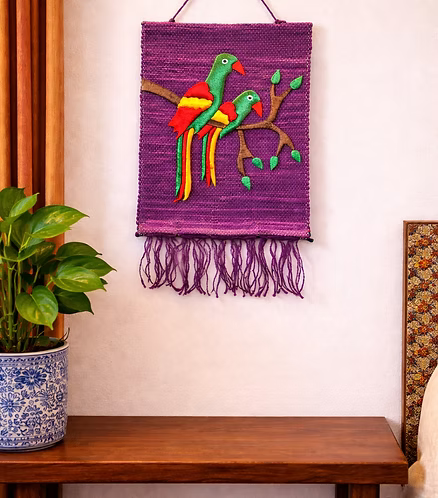 Parrot Pair Wall Hanging (12" x 16")