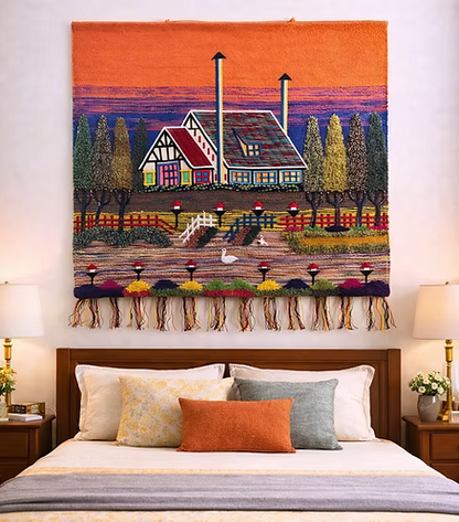 Twilight Farmhouse Scene (40" x 36")