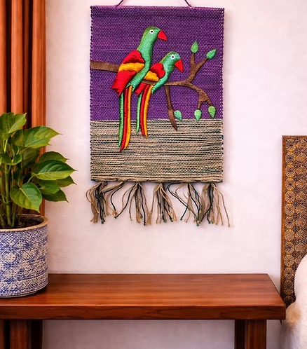 Parrot Pair Wall Hanging (12" x 16")