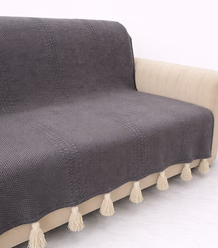 Ash Grey Textured Throw