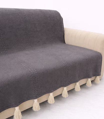 Ash Grey Textured Throw