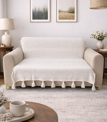 Pearl Ivory Waffle Throw