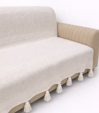 Pearl Ivory Waffle Throw