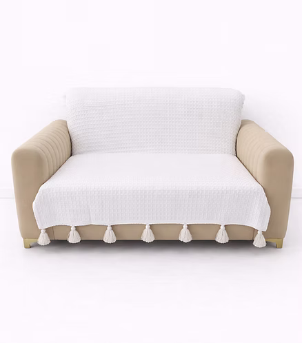 White Waffle Throw