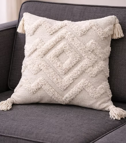 Tufted Love - White Cushion Cover