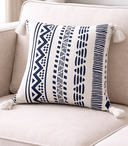 Indigo Rhythm Cushion Cover