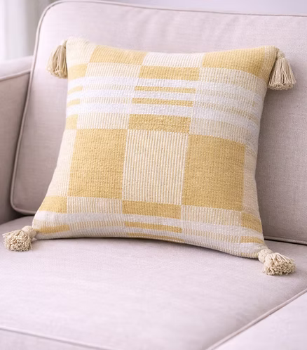 Sunbeam Check Cotton Cushion Cover