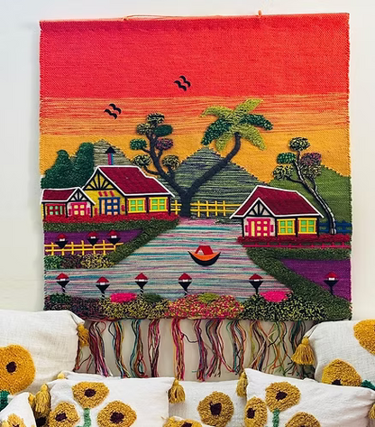Sunset Riverside Village (40" x 36")
