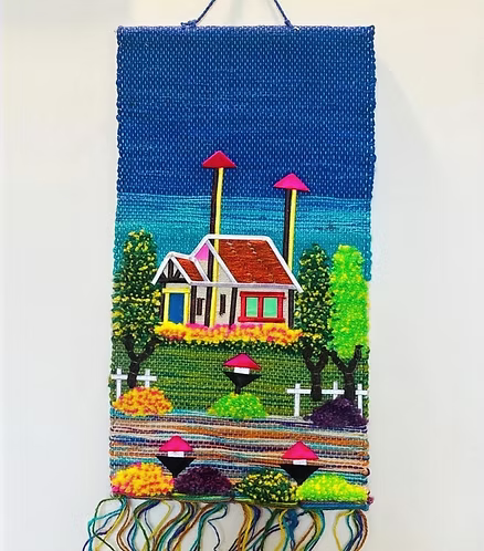 Blue Countryside Home (12" x 16")