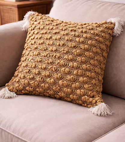 Mustard Pebble 3D Cushion Cover