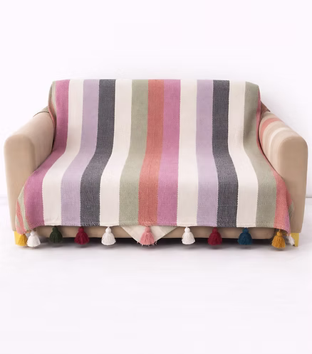 Multicolor Striped Throw