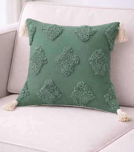 Tufted Love - Green Cushion Cover
