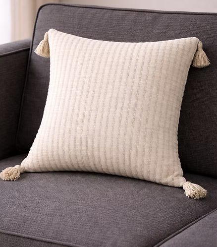 Grey Grid Quilted Cushion Cover
