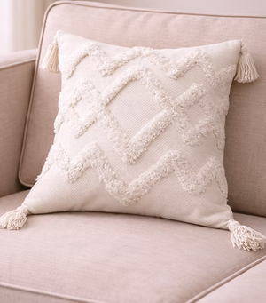 Tufted Love - White Cushion Cover