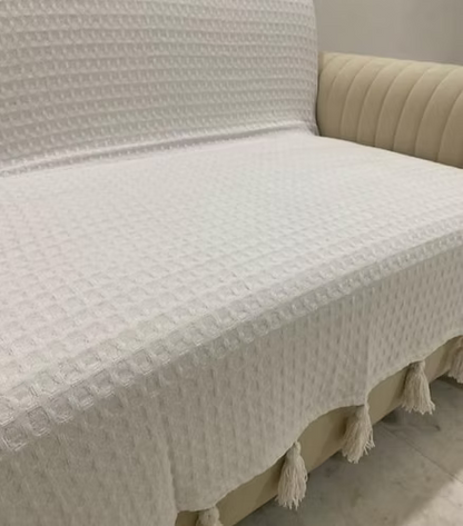 White Waffle Throw