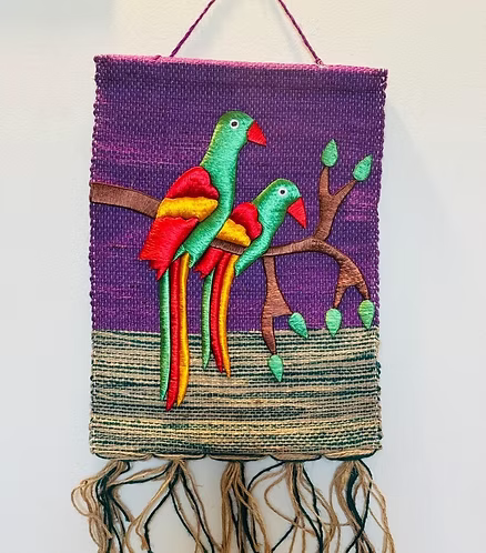 Parrot Pair Wall Hanging (12" x 16")
