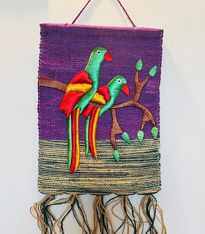 Parrot Pair Wall Hanging (12" x 16")