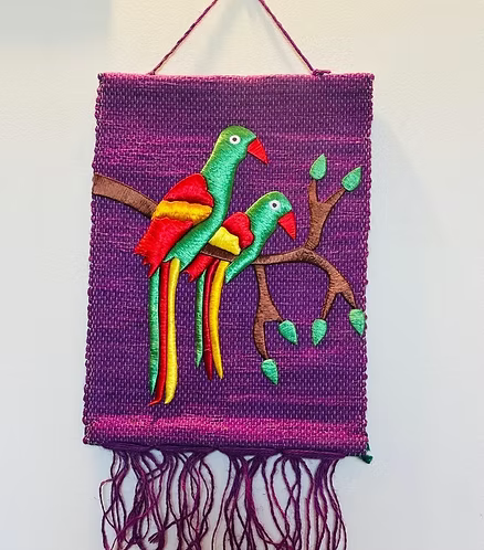 Parrot Pair Wall Hanging (12" x 16")