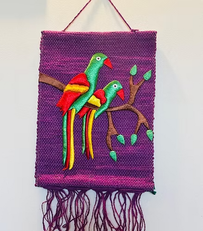 Parrot Pair Wall Hanging (12" x 16")