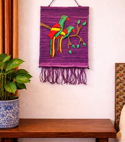 Parrot Pair Wall Hanging (12" x 16")