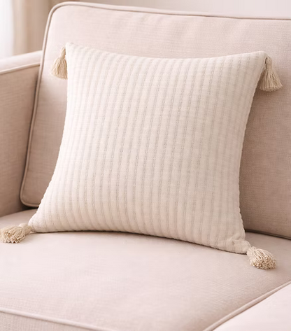 Grey Grid Quilted Cushion Cover