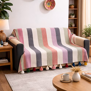 Multicolor Striped Throw
