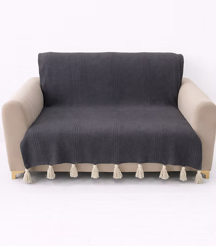 Ash Grey Textured Throw