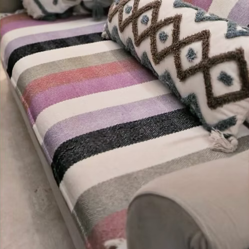 Multicolor Striped Throw