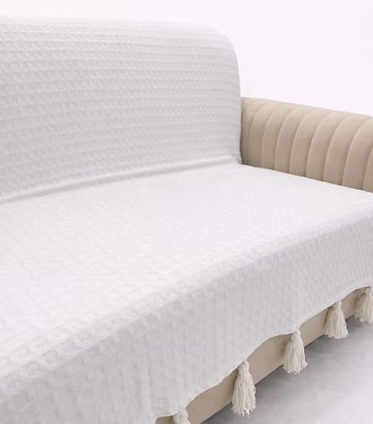 White Waffle Throw