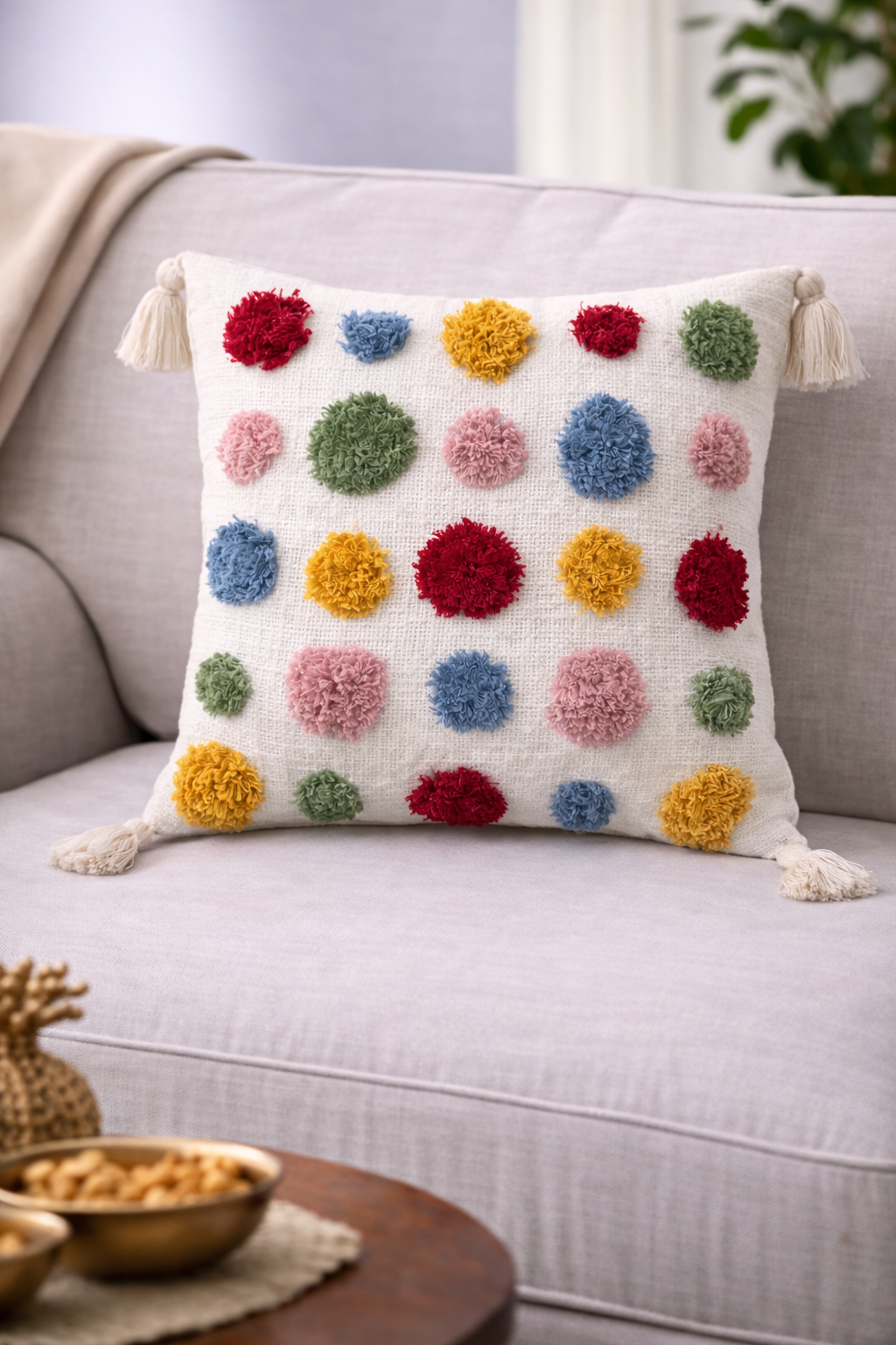 Pom Pom Cushion Cover (per piece)