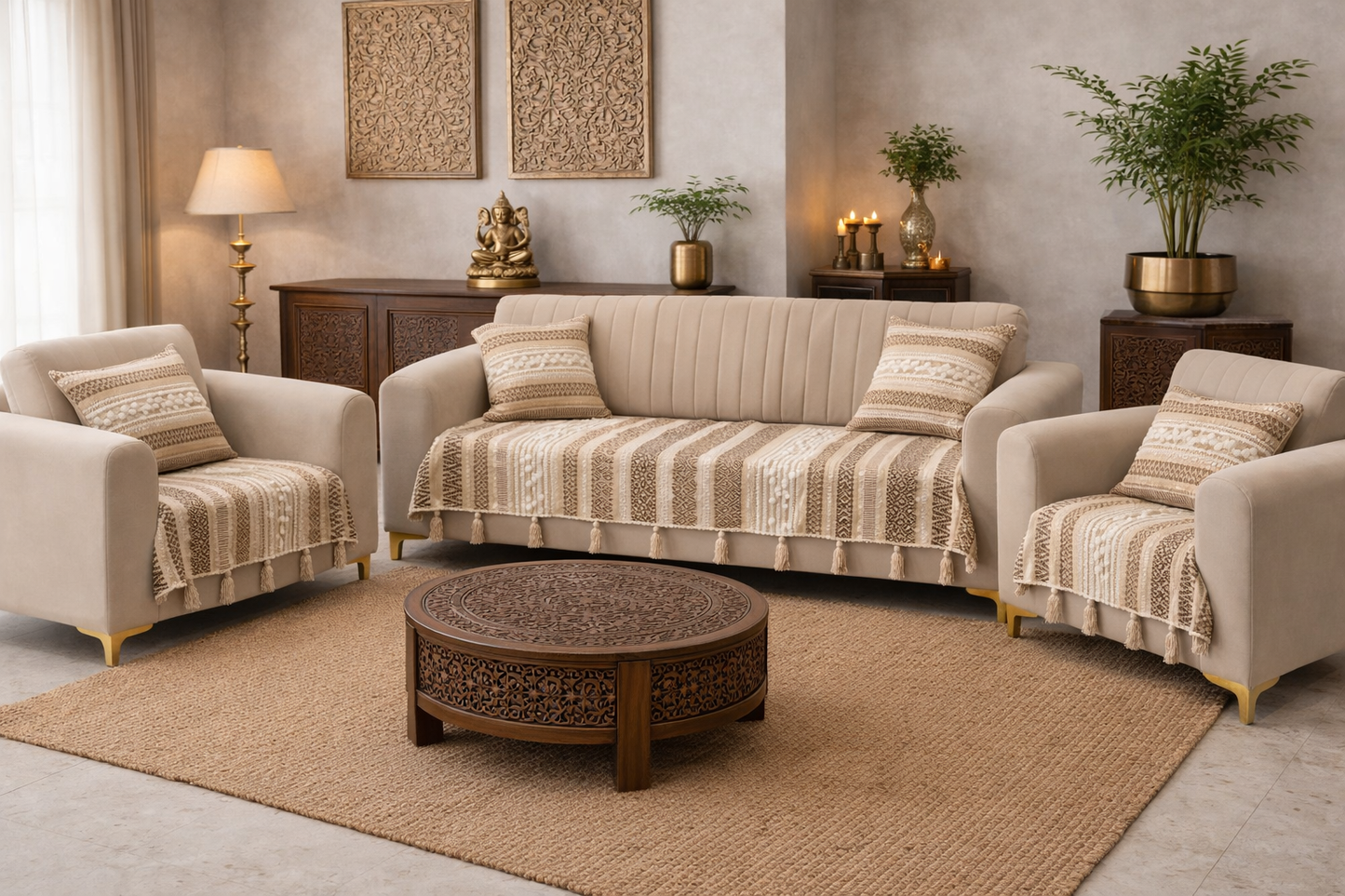 Beige Boho Sofa Cover (per piece)