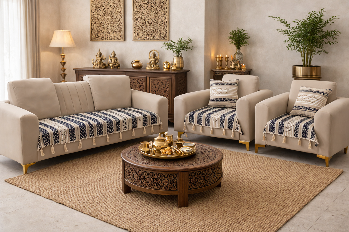 Black Boho Sofa Cover (per piece)