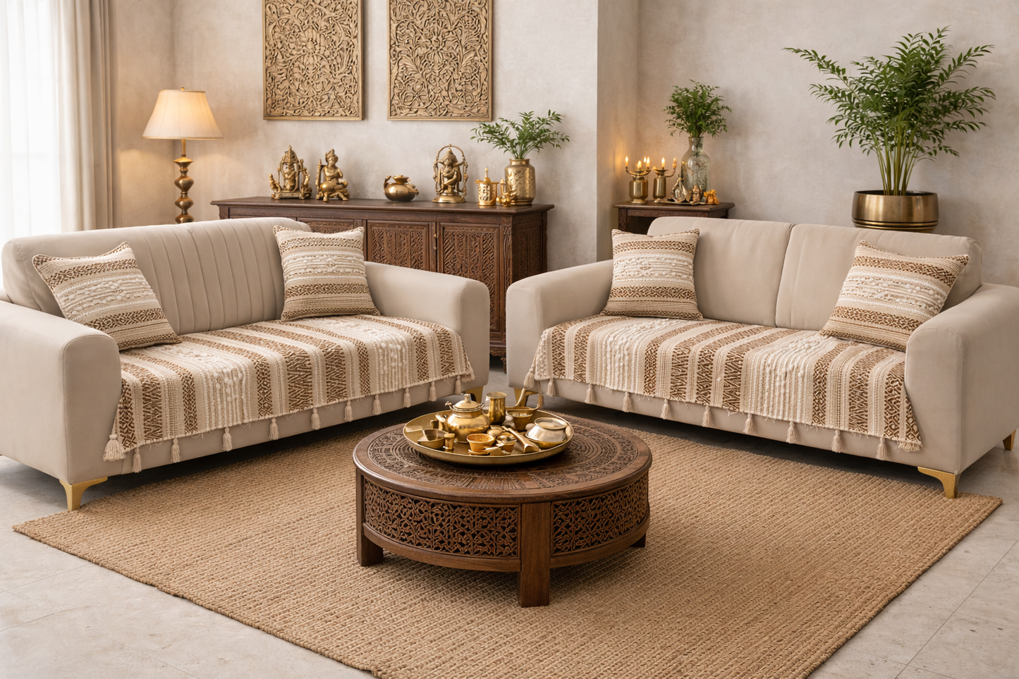 Brown Boho Sofa Cover (per piece)