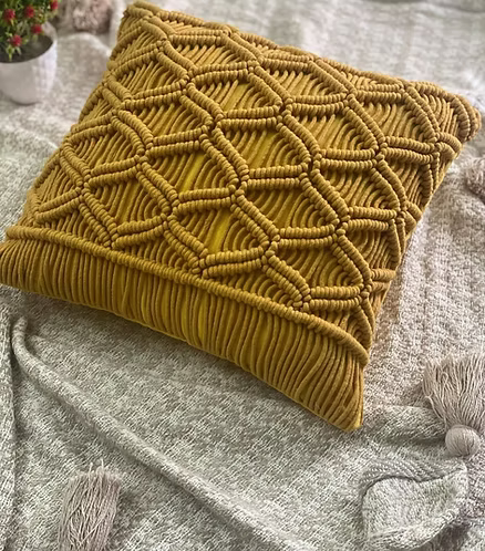 Mustard Knot Cushion Cover (per piece)
