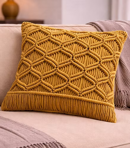 Mustard Knot Cushion Cover (per piece)