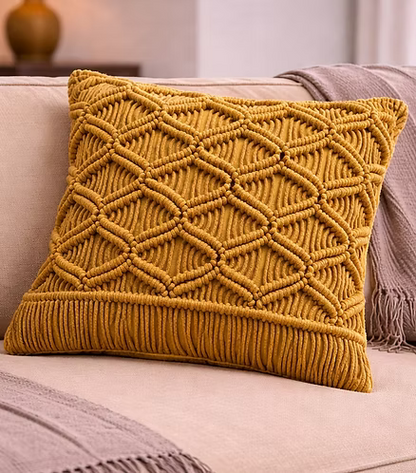 Mustard Knot Cushion Cover (per piece)