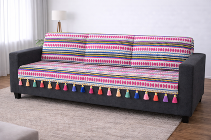 Pink Tassel Sofa Cover (per piece)